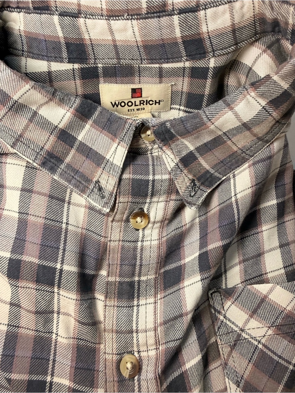 Woolrich Mens XXL Plaid Button Up Shirt Long Sleeve Flannel Outdoor Casual